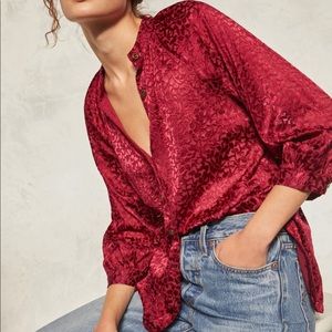 Anthropology Velvet Burnout Blouse